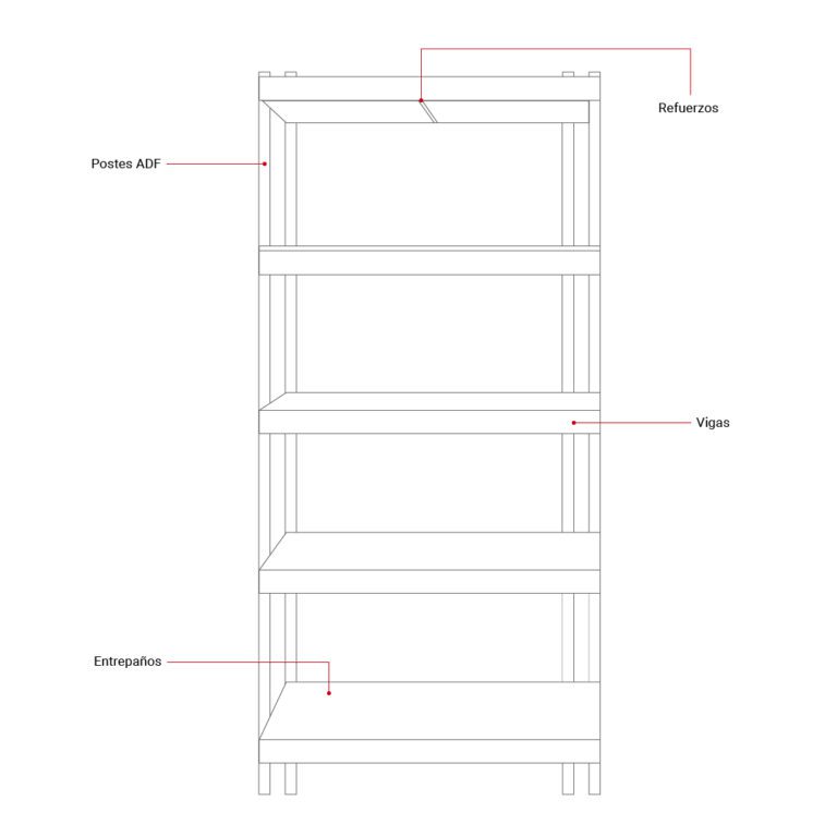 Estantería de ensamblado